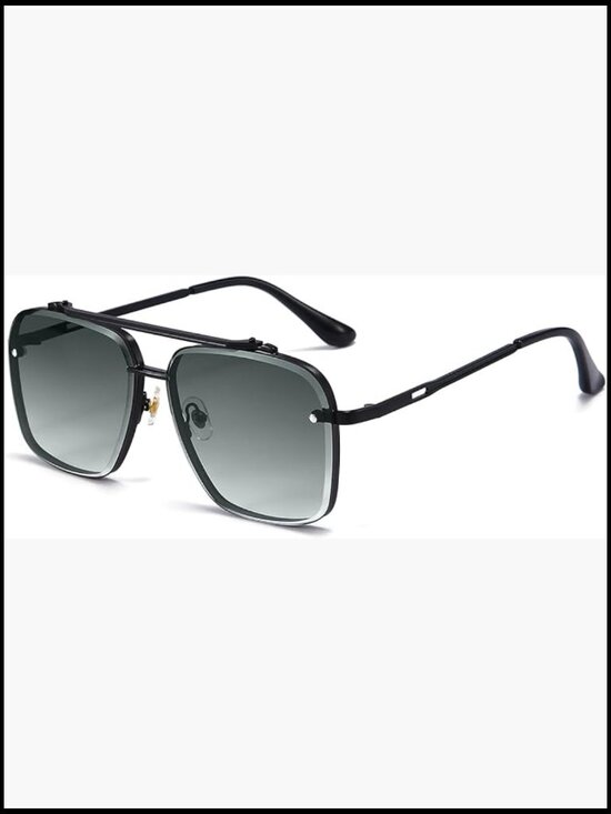 Vintage Square Aviator Sunglasses - UV400 Protection Metal Frame main image 5